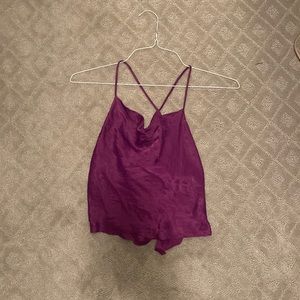Zara satin purple tank